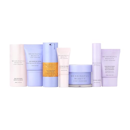 Meaningful Beauty 7-Piece Deluxe Face & Neck Complete Skincare Treatment Kit – Travel-Size Daily Care Collection